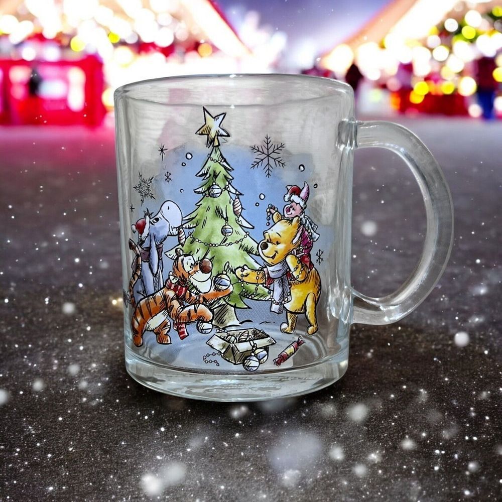 DISNEY Winnie the Pooh Eeyore Piglet Tigger Christmas Holiday Mug FAST SHIPPING!